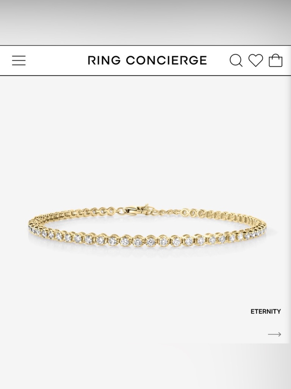 Ring Concierge Mini Diamond Tennis Bracelet 14k Yellow Gold / Eternity